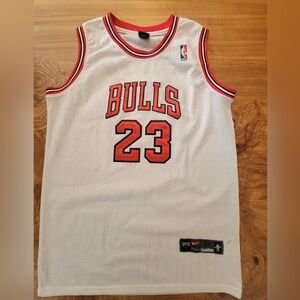 Nike Jordan Chicago Bulls White and Red Jersey